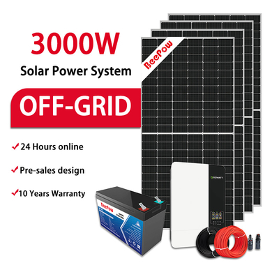 Beepow High Efficiency Home Solar Energia Kit Renewable Solar Panel Set 3Kw Off Grid Solar Power System
